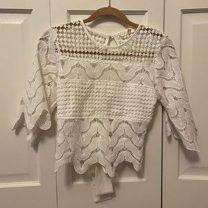 Luxxel Lace Tie Up Blouse